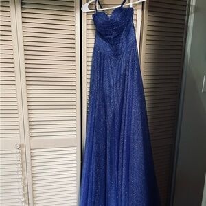 Stunning Blue Glitter Maxi Dress